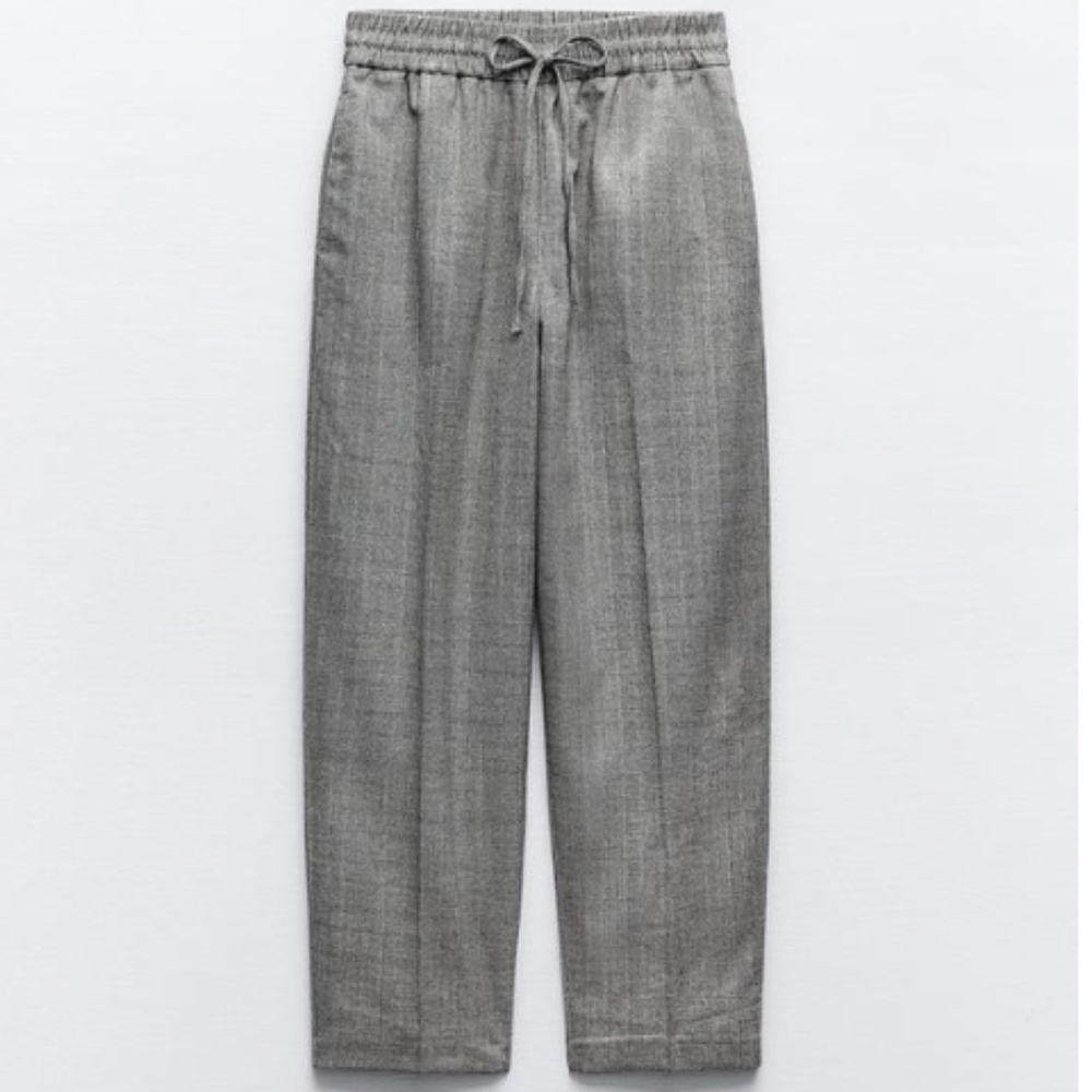 Zara Barrel Leg Drawstring Pants